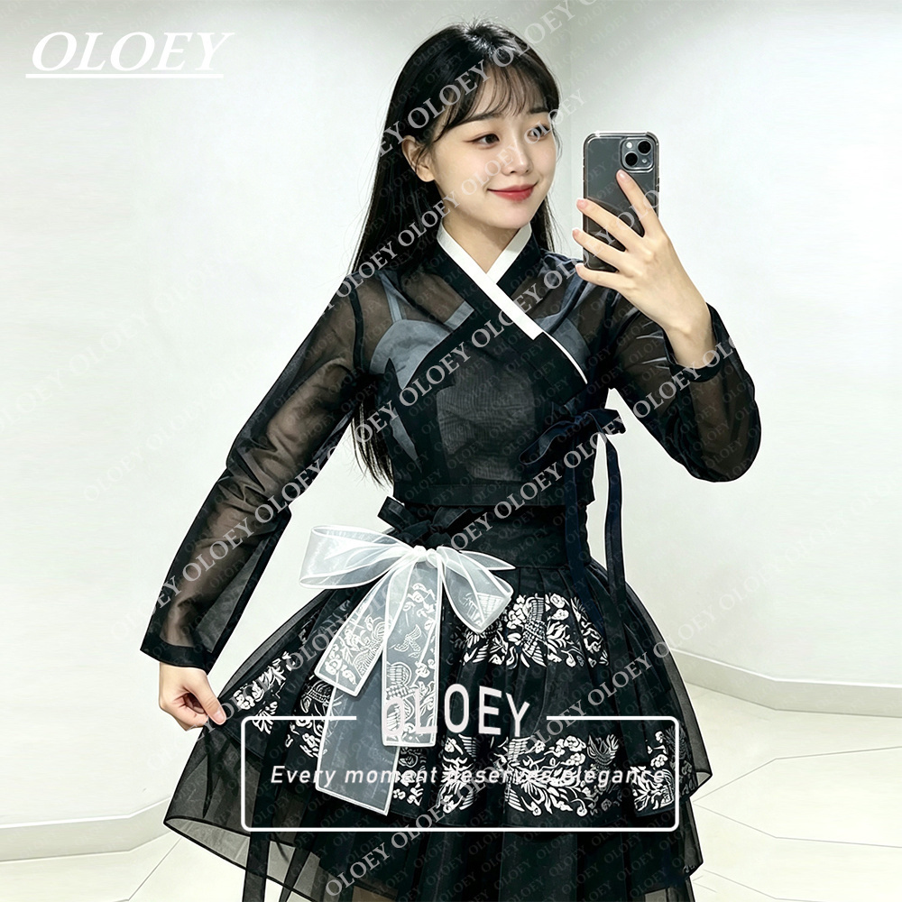 Hanbok Modern Set - OLOEY Modern Black Short Concert Hanbok