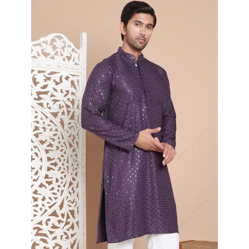 Indian Men's Kurta Tunic Cotto - Kurta Men Cotton ulasan dan harga