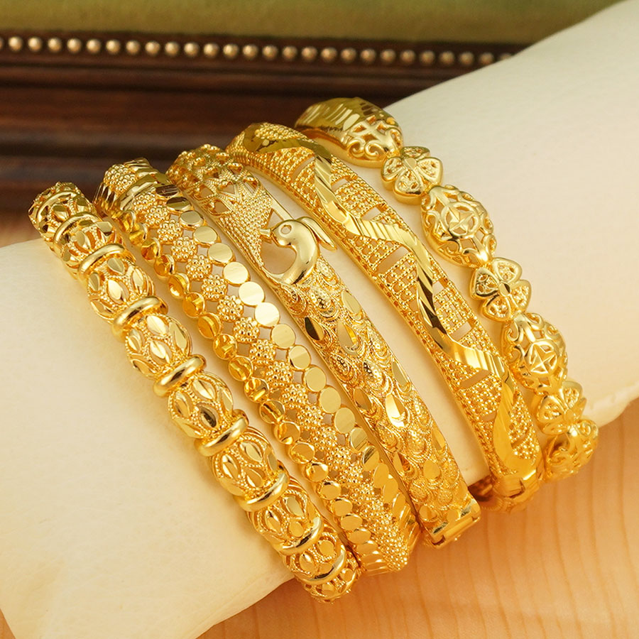 1Pcs Gold Tone Peacock Carved  - Ethnic Fashion Dubai ulasan dan harga