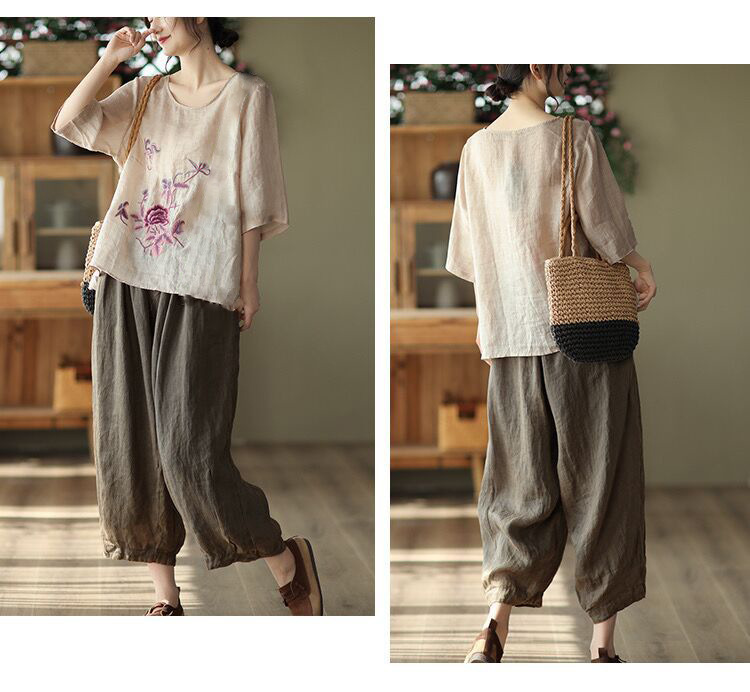 Plus Size Women's Summer Retro - New Ethnic Fashion ulasan dan harga