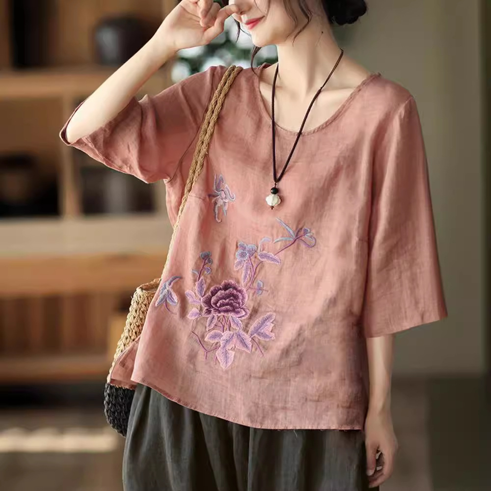 Plus Size Women's Summer Retro - New Ethnic Fashion ulasan dan harga