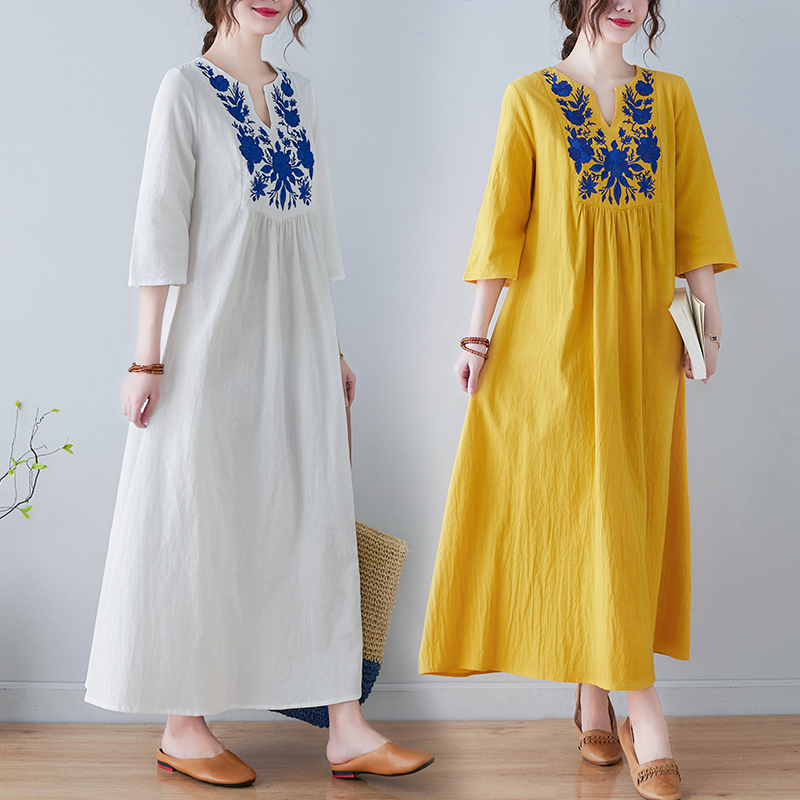 New Ethnic Style Loose Deep V- - New Ethnic Fashion ulasan dan harga