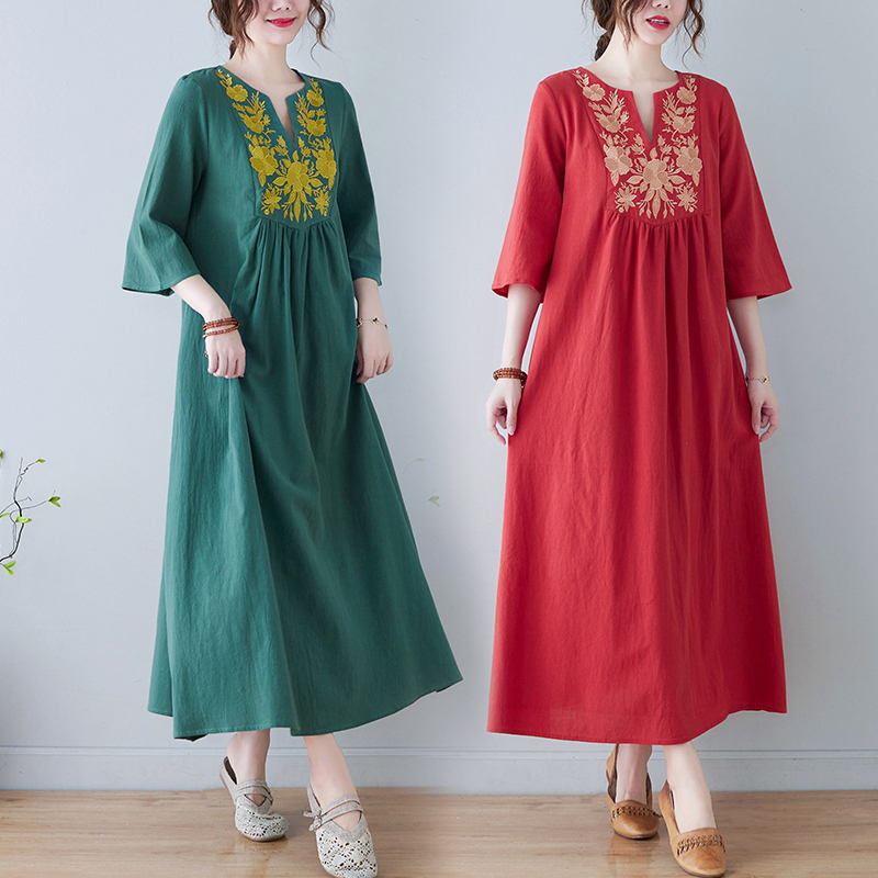 New Ethnic Style Loose Deep V- - New Ethnic Fashion ulasan dan harga