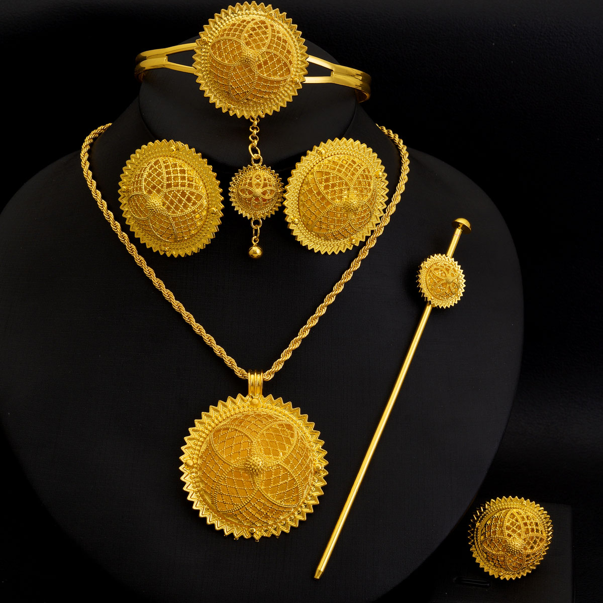 Africa Dubai Golden Color Jewe - Ethnic Fashion Dubai ulasan dan harga