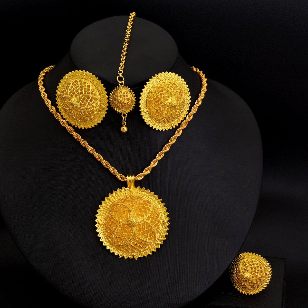 Africa Dubai Golden Color Jewe - Ethnic Fashion Dubai ulasan dan harga