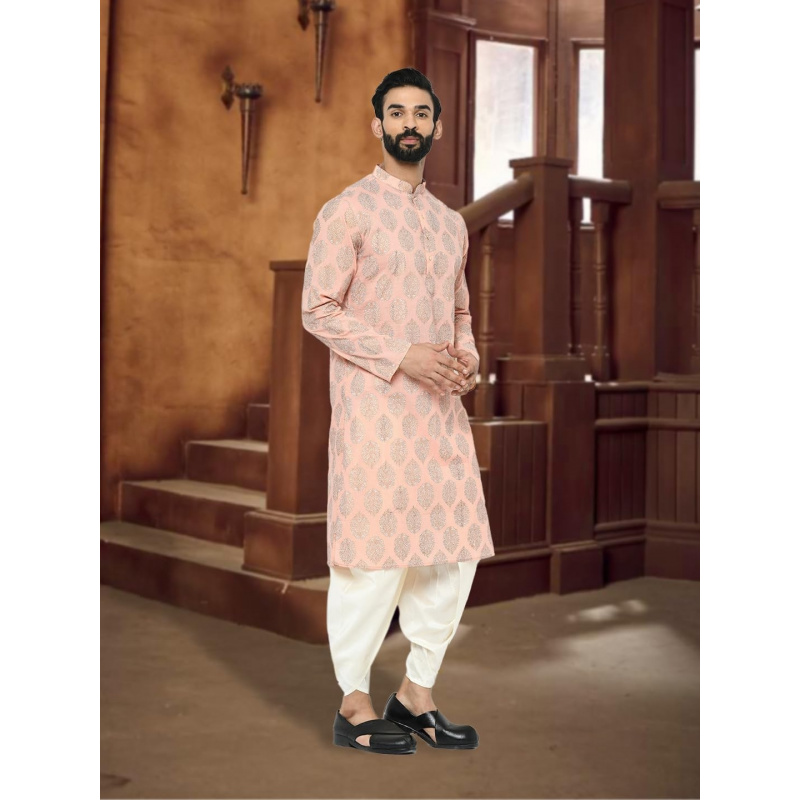 Mens Kurta - Printed Cotton Bl - Kurta Men Cotton ulasan dan harga
