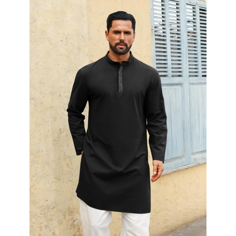 Mens Kaftan Thobe Long Sleeve  - Kurta Men Cotton ulasan dan harga
